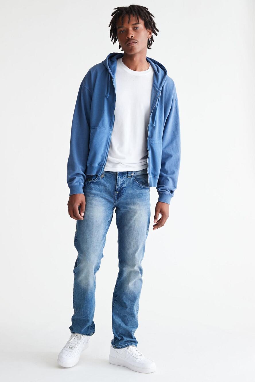 New True Religion Ricky Straight Fit Denim Jeans $159 Sz 32 Stretch Fabrication